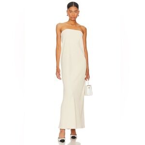 L'Academie Shiva strapless Maxi Dress in Sand Beige Size Medium New with Tags